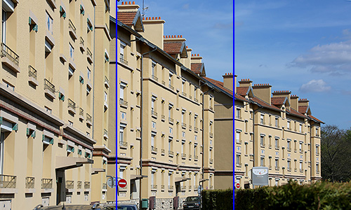 Lignes verticales et lignes fortes verticales. 